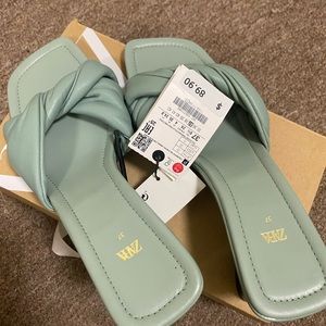 Zara knotted heel leather sandal